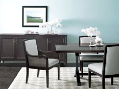 Martha Stewart Dining Room Table, Chairs and credenza